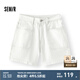 森馬（Semir）森柔牛仔|商場(chǎng)同款牛仔褲女半松緊腰2025新款夏時(shí)尚短褲潮流 本白10101 L