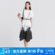 S.DEER圣迪奧女裝圓領(lǐng)字母印花收腰泡泡袖連衣裙S22281230 白色/90 L 170