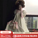 黛瓊甜美學(xué)院風(fēng)可愛小個(gè)子蝴蝶結(jié)泡泡袖連衣裙夏季收腰遮肉減齡短裙子 綠色連衣裙[精選款] S