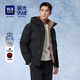 HLA海瀾之家連帽羽絨服男極光系列蓬松保暖外套男冬季HWRAJ4W155A 黑色F5 L 175/92A 推薦137~150斤