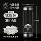 茶之戀999純銀茶水分離泡茶杯雙層玻璃商務(wù)男士水杯送禮品車載鈦杯 純銀蓮花+臻鈦版銀色