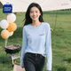 JEANSWEST CLUB真維斯T恤女2026新款寬松休閑春秋款長(cháng)袖女純棉透氣時(shí)尚女士上衣