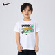 NIKE 耐克童裝炸雞圖案短袖T恤夏季男女童柔軟輕薄兒童抗皺短袖上衣