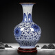 傲世景德鎮(zhèn)陶瓷器仿古中式青花瓷花瓶工藝品客廳擺件博古架辦公室裝飾 大手繪官窯裂紋賞瓶+底座+證書