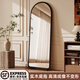 藝世界中古風(fēng)落地全身鏡家用高清穿衣鏡掛墻臥室玻璃鏡服裝店大試衣鏡子 墨黑色50*160支架擺掛兩用