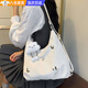 京川旭托特包女大容量包包學(xué)生黨休閑雙肩包高級感多功能單肩輕便旅游包 立體蝴蝶【白色】送云朵掛件