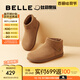 百麗（Belle）董潔同款小領(lǐng)巾高幫勃肯鞋女新款棉鞋雪地短靴子D3G1DAD5 棕色-單里 35 (225mm)
