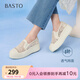 百思圖2025夏季新款復(fù)古網(wǎng)紗漁夫鞋厚底一腳蹬女單鞋B7809BA5 米色 39