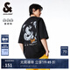 杰克·瓊斯（JACK&JONES）25年男裝春夏季新款重磅純棉潮流小眾個性字母寬松男士短袖T恤男 E40 黑色1 2XL