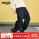 馬騎頓（MQD）男童秋季新款學(xué)院風(fēng)休閑百搭長褲中大童牛仔褲 原牛仔色 150