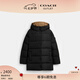 蔻馳（COACH）【禮物】奧萊女士聚酯纖維經典標志中長款冬季戶外羽絨服外套保暖 黑色 M