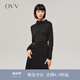 【黃金羊毛】OVV2022秋冬新款女裝美麗諾羊毛長袖打底衫T恤 黑色A2 M