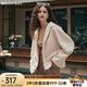 Olrain歐芮兒麂皮絨連帽短外套女秋季新款休閑百搭寬松上衣防風(fēng) 奶油杏 S