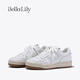 Bella Lily春季厚底牛皮小白鞋女純色百搭板鞋時(shí)尚休 白色 36