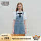 Teenie Weenie小熊女裝春夏裝牛仔背帶短褲簡(jiǎn)約時(shí)尚休閑通勤連體褲 淺藍(lán)色 M (165)