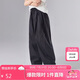 笛莎童裝女童褲子2025夏季中大童腰花包純棉長褲 黑色 150