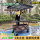 聚攏露營(yíng)推車旅行手拉拖車擺攤推車一體攤車帶折疊桌板雨棚遮陽(yáng)棚 [雙底]棕車+120*60桌6桿+寬棚