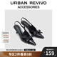 URBAN REVIVO2025秋季新款女尖頭蝴蝶結(jié)小貓跟空鞋UAWS50028 黑色 37