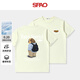 SPAO韓國同款潮牌印花短袖t恤男士夏季涼感休閑防曬體恤SPDX25SD22LD 淺黃#SP書包狗 L