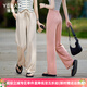 婭麗達(dá)垂感直筒褲女夏季薄款褲子2024新款休閑運(yùn)動(dòng)褲慵懶風(fēng)闊腿褲 米色（I0) M