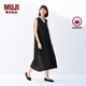 無印良品（MUJI）女式 棉 漢麻 無袖連衣裙女裝裙子夏季 連身裙長裙 BCD91C5S 黑色 S （155/80A）