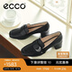 愛(ài)步（ECCO）夏季通勤簡(jiǎn)約風(fēng)方頭粗跟高跟鞋 型塑290953 黑色37