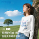真維斯（Jeanswest）長(cháng)袖t恤女2025新款春秋寬松純棉打底衫時(shí)尚洋氣減齡內搭青春上衣