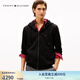 TOMMY HILFIGER25新款秋冬男裝休閑通勤經(jīng)典繡標(biāo)連帽拉鏈開(kāi)衫衛(wèi)衣外套37243 黑色BDS M （推薦：135-150斤）