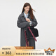 范思藍恩秋季翻領(lǐng)單排扣風衣女款2024新款韓版設(shè)計感撞色中長款通勤外套女 高級灰 S