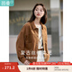 茵曼（INMAN）2025年秋季女裝新款休閑純色翻領(lǐng)口袋單排扣百搭短外套上衣 濃咖啡 S