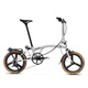 KaFeiDi A9 pro max碳纖維超輕7.8kg便攜小布三折疊自行車(chē)一體成型碳三刀 銀影暗鋒/M把 9速 16英寸