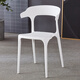 斯麗凱加厚北歐塑料牛角椅時(shí)尚創(chuàng  )意成人靠背椅家用網(wǎng)紅餐桌椅子 白色  [加厚款] 四個(gè)起拍