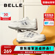 百麗七夕禮物透氣網(wǎng)面小白鞋女款厚底板鞋B1831BM4 米白/銀 38