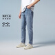 杰克·瓊斯（JACK&JONES）秋潮流紐扣腰頭水洗磨白做舊抓痕彈力修身牛仔長(zhǎng)褲男225132135 E39中藍(lán)牛仔 常規(guī) 32 175 W32/L32