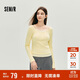 森馬（Semir）長(cháng)袖T恤女秋短款假兩件蕾絲花邊修身2025小性感上衣10A525101004