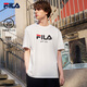 FILA 斐樂官方男女同款針織T恤2025年夏季純棉寬松休閑情侶短袖t恤