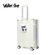 Walker Shop行李箱鋁框20-28英寸拉桿箱萬向輪大容量內(nèi)置USB接口登機旅行箱 奶油白 20英寸