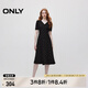 ONLY春夏復(fù)古顯瘦V領(lǐng)泡泡袖中長(zhǎng)裙連衣裙女|124307015 H1Z 艾瓦紋樣 S 160/80A