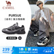 駱駝（CAMEL）追尋復(fù)古慢跑步男鞋厚底休閑運動鞋子 K14B09L7051 黑/銀灰 42