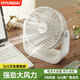HYUNDAI現(xiàn)代超靜音桌面小風(fēng)扇小型便攜式無(wú)聲電扇學(xué)生宿舍床頭辦公室隨身桌面家用小風(fēng)扇臥室床頭風(fēng)扇 小米白【插電款】