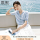 香影藍(lán)色針織t恤女2005夏季新款航海系小衫v領(lǐng)蝴蝶結(jié)正肩短袖上衣 航線藍(lán) M 160/84A/95-110斤