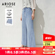 艾諾絲雅詩【商場同款】夏季新品經(jīng)典百搭全棉高腰闊腿牛仔褲女30423220 牛仔蘭 L