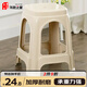 華愷之星凳子塑料凳子家用加厚防滑高凳餐凳椅子方凳簡約凳子YK096咖色