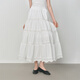 范思藍恩高腰蕾絲拼接重工A字超長(cháng)蛋糕半身裙女2025早秋新款3181 白色 XL