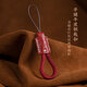 一只小鹿高檔真牛皮汽車(chē)鑰匙扣掛件手工頭層牛皮鏈防丟鑰匙掛繩創(chuàng  )意飾品 11手縫牛皮：油蠟紅（單繩安字）