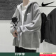 耐克（NIKE）外套男士 2025春秋季新款運動(dòng)服防風(fēng)衣休閑上衣透氣寬松連帽夾克 熱推/經(jīng)典時(shí)尚灰/曬圖退5 XL (180/96A)