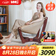 IMG COMFORT挪威設(shè)計(jì)原裝進(jìn)口真皮實(shí)木單人沙發(fā)椅躺椅休閑椅挪威寵椅 盧娜椅 淺咖色