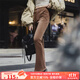 馬登女裝 美式燈芯絨喇叭褲復(fù)古休閑長(zhǎng)褲子設(shè)計(jì)感開叉馬蹄褲秋季 咖色 馬登工裝 M