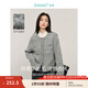 茵曼（INMAN）小香風(fēng)羊駝花紗毛衣外套2025春秋女裝新款圓領(lǐng)寬松長(zhǎng)袖針織開(kāi)衫 花灰色 M 160/84A