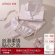 愛慕【禮盒裝】愛慕25春夏睡衣女舒適開衫短袖九分褲發(fā)圈家居服套裝